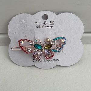 Beautiful colorful Rhinestones Butterfly Hair Clip New